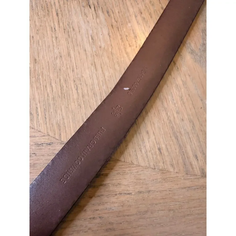 Fossil full grain cowhide brown and black leather belt size 36